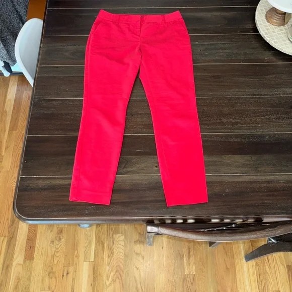 Express Vibrant Red Straight Leg Pants Sz 2 - Picture 4 of 10